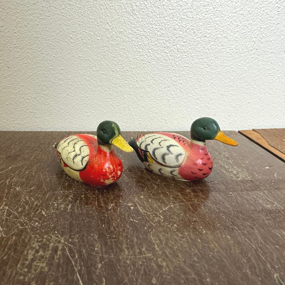 BUNDLE of Two (2) Vintage Mallard Duck Pencil Sharpener Hong Kong Small Plastic